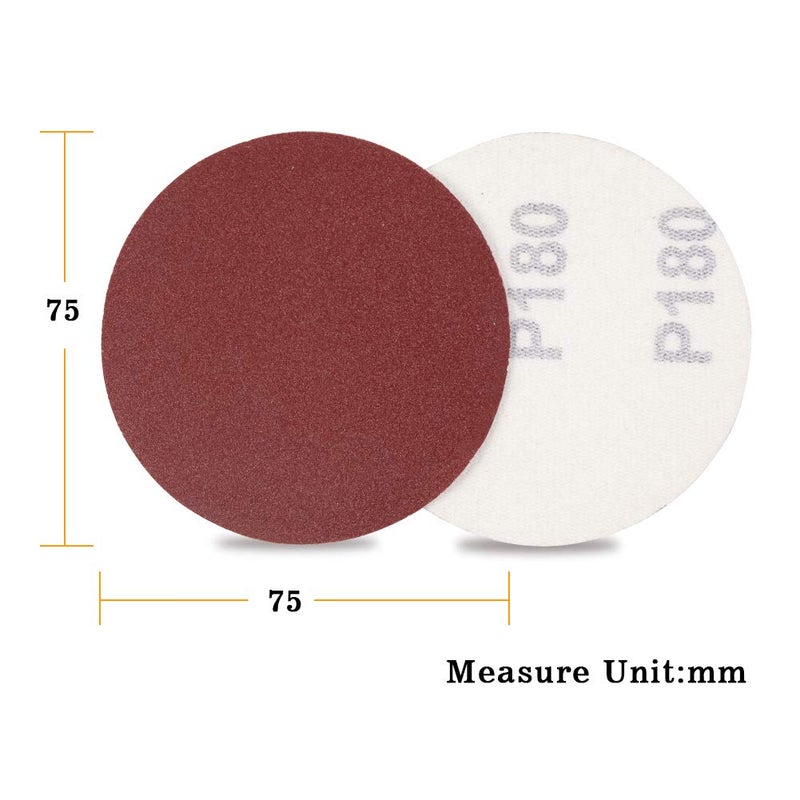 SPEEDWOX Hook and Loop Sanding Discs 100pcs 3 Inch 180 Grit Sandpaper for Wood Drill Grinder Rotary Tools No Hole - Image 5